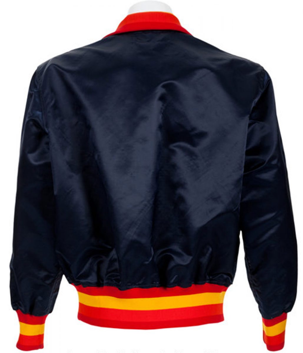 Houston Astros 1980s Bomber Satin Jacket - Image 2