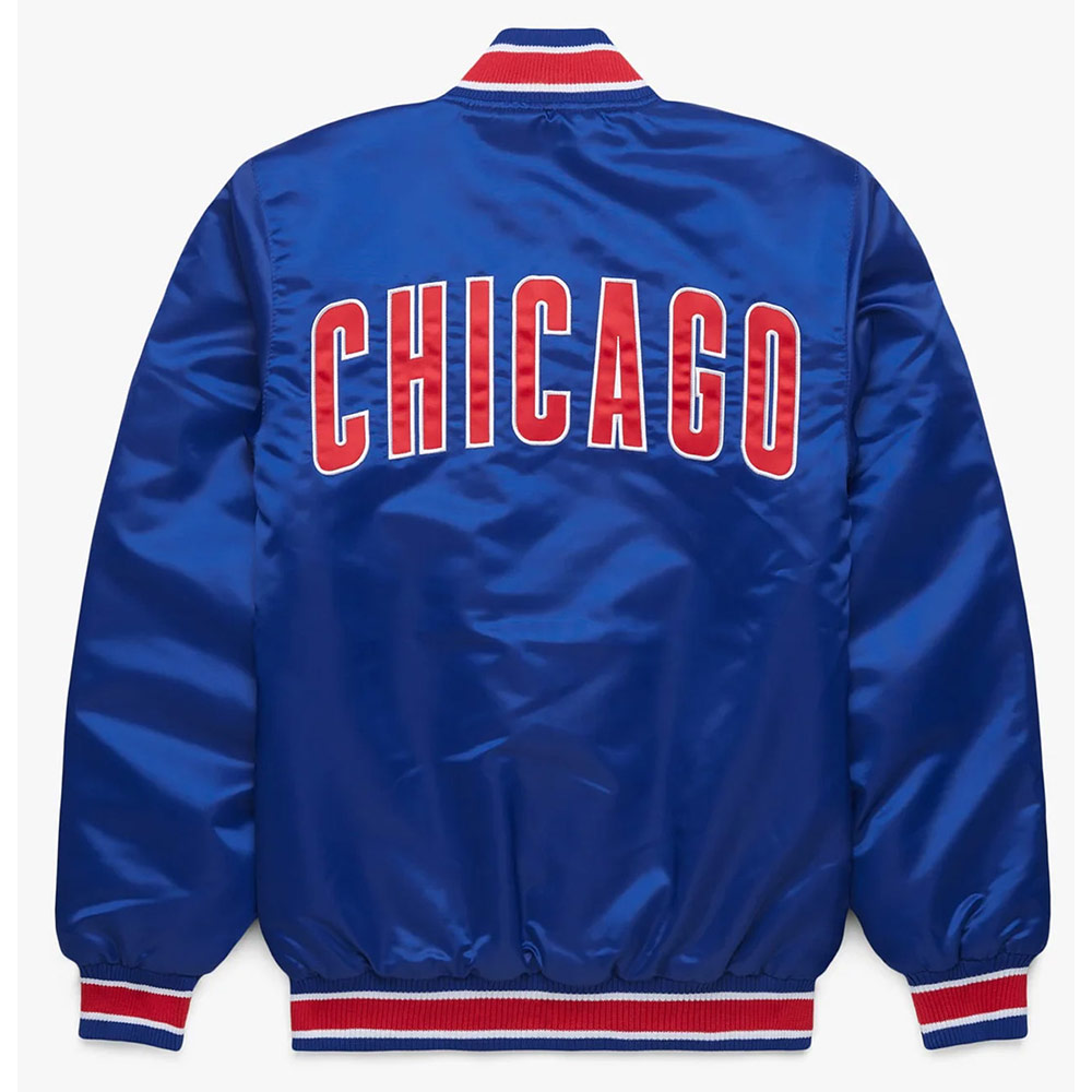 World Series Champions 2016 Chicago Cubs Blue Satin Jacket - Image 2
