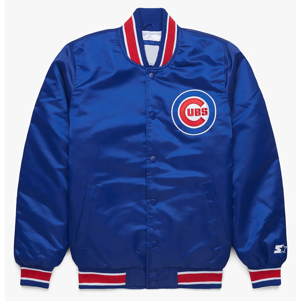 World Series Champions 2016 Chicago Cubs Blue Satin Jacket