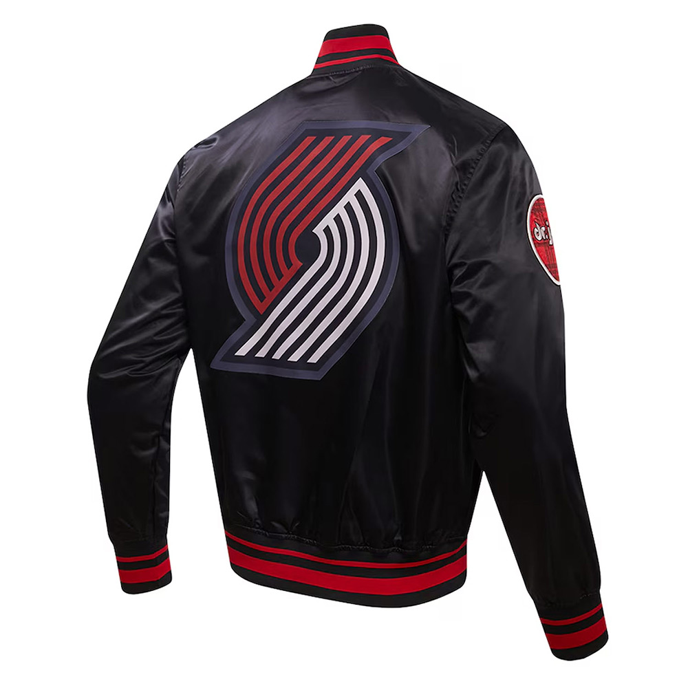 Portland Trail Blazers 2023/24 City Edition Black Satin Jacket - Image 2