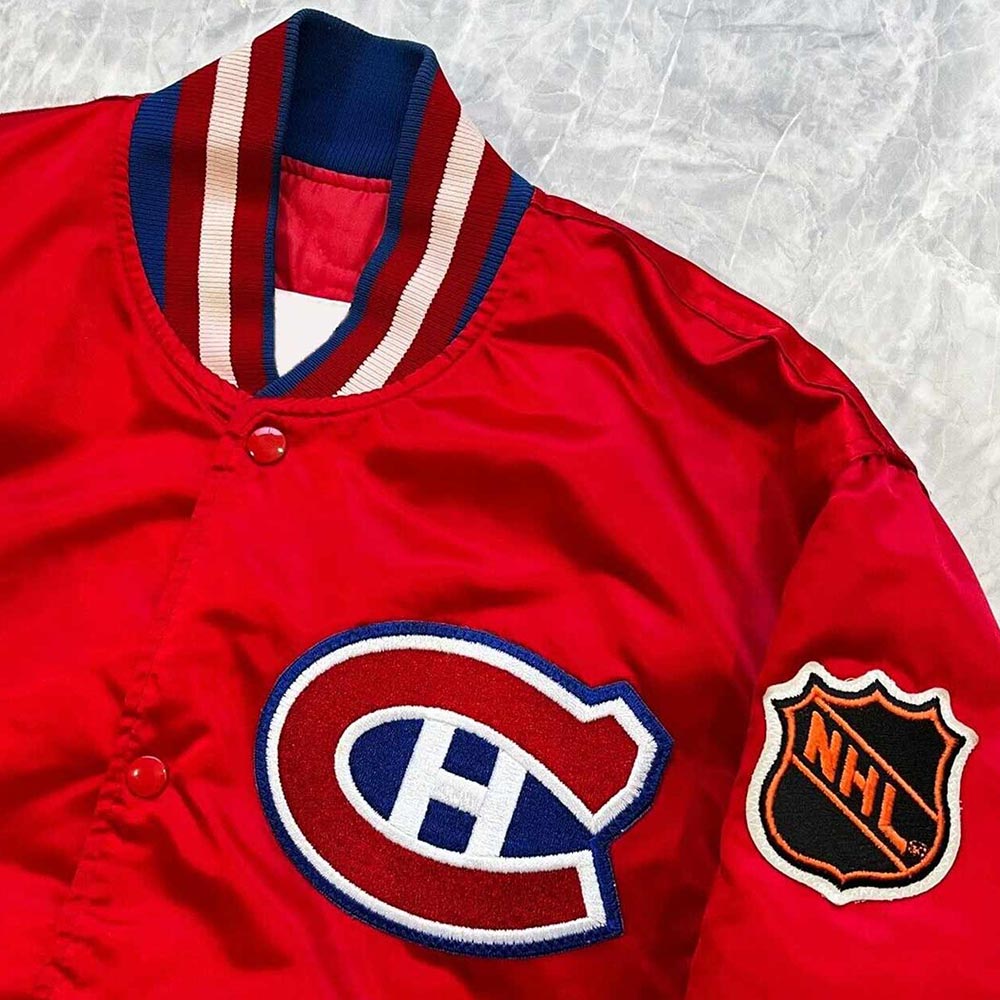 80's Montreal Canadiens Red Bomber Jacket - Image 5