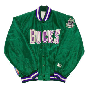 Milwaukee Bucks 90's Green Bomber Jacket