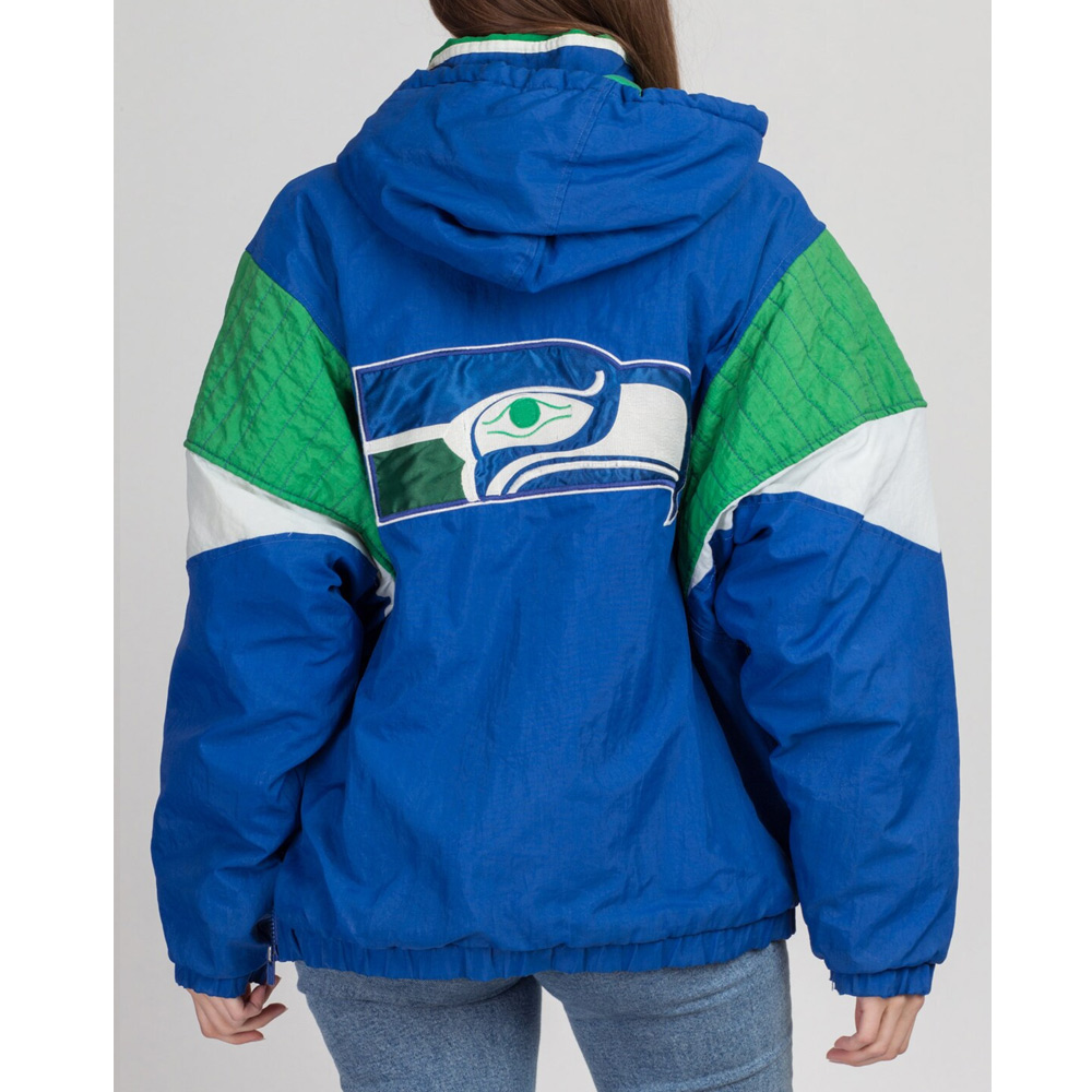 Seattle Seahawks 90's Pullover Hooded Jacket - Image 2
