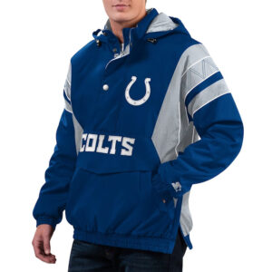 Home Team Indianapolis Colts Royal/Gray Half-Zip Hoodie Jacket