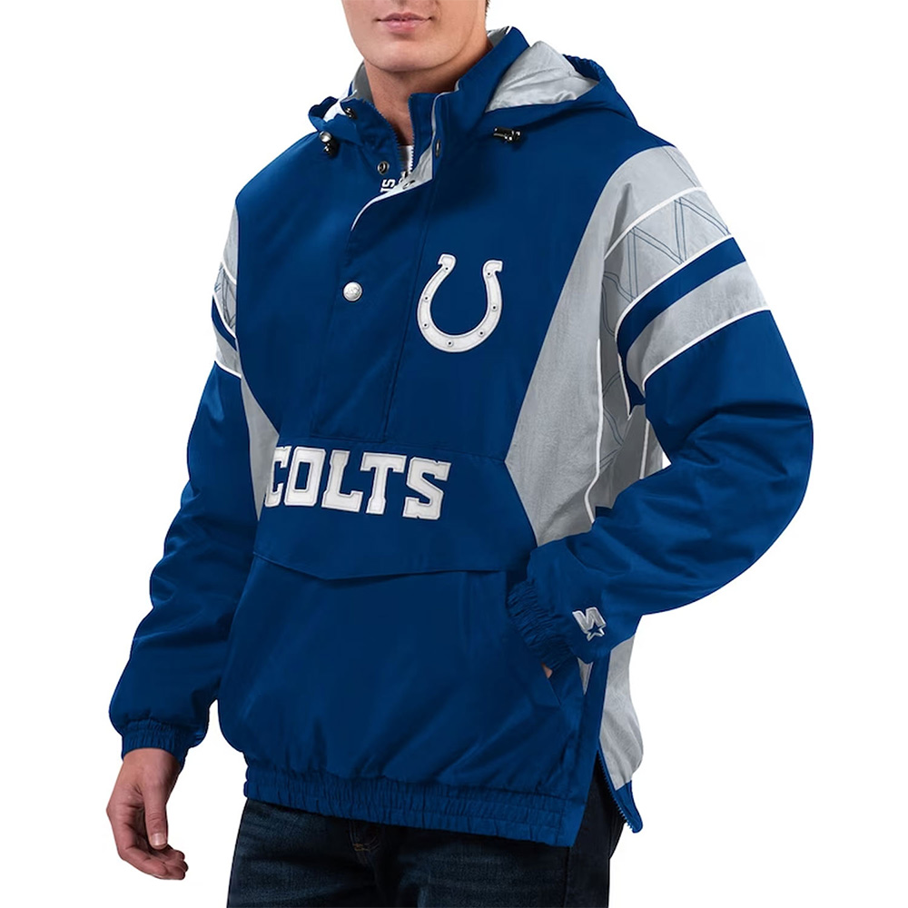 Home Team Indianapolis Colts Royal/Gray Half-Zip Hoodie Jacket