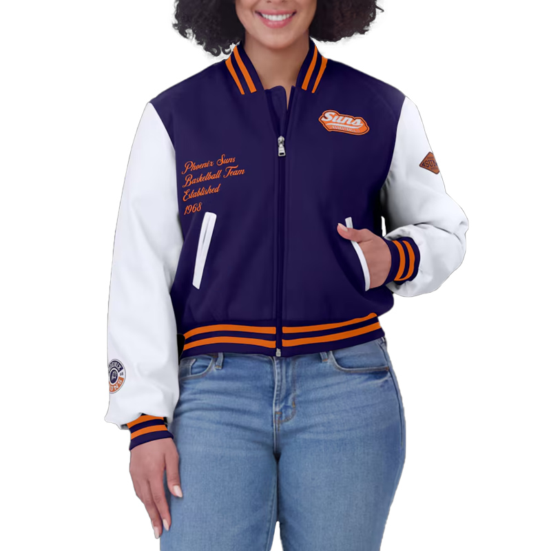Purple/White Phoenix Suns Varsity Full-Zip Jacket - Image 4