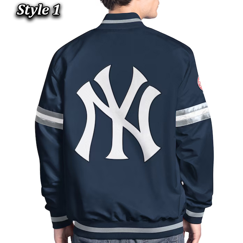 NY Yankees Scout Varsity Satin Jacket - Image 3