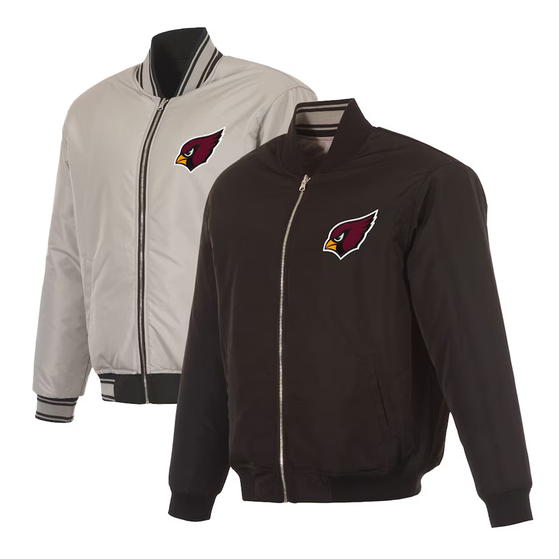 Arizona Cardinals Black/Gray Full-Zip Reversible Flight Jacket - Image 4