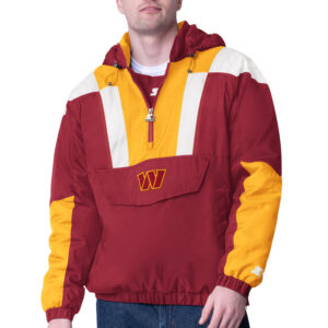 Washington Commanders Burgundy and Gold Pullover Hoodie Jacket