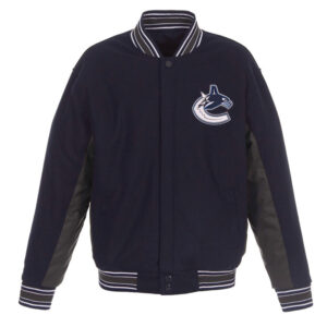 Navy/Charcoal Accent Vancouver Canucks Varsity Wool Jacket