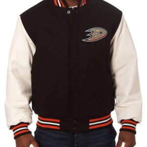 Anaheim Ducks Wool/Leather Varsity Jacket