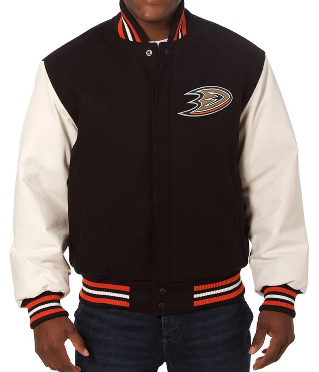 Anaheim Ducks Wool/Leather Varsity Jacket