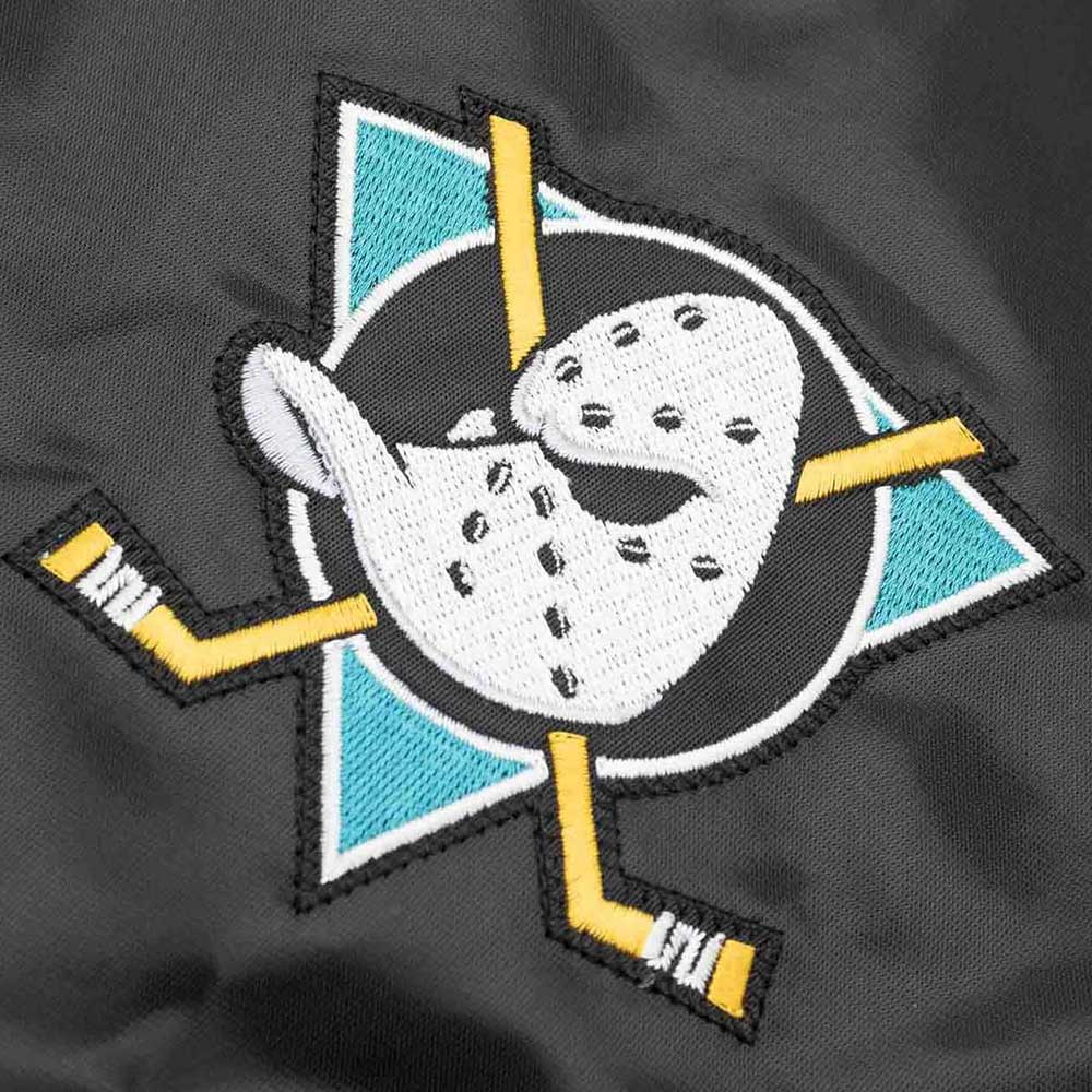 Anaheim Ducks Enforcer Black Satin Jacket - Image 3