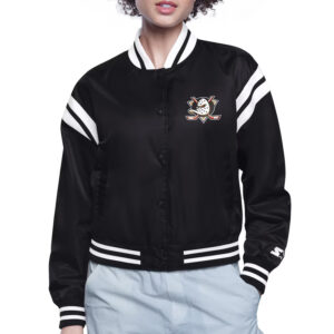 Anaheim Ducks Printed Logo Varsity Satin Jacket