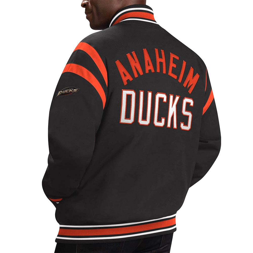 Anaheim Ducks Tailback Black Varsity Jacket - Image 2