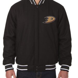 Varsity Anaheim Ducks Black Wool Jacket