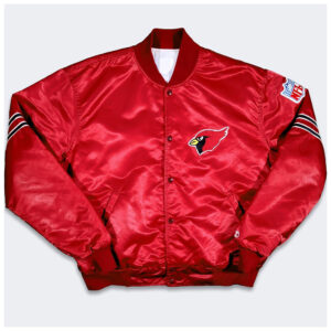 80s Arizona Cardinals Bomber Red Satin Jacket