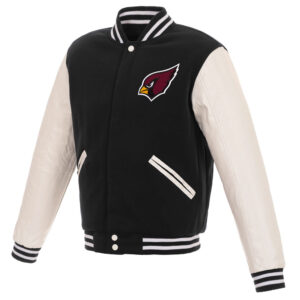 Arizona Cardinals Varsity Black and White Jacket
