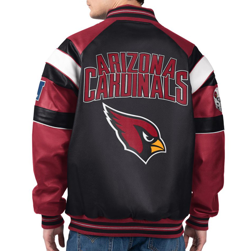 Arizona Cardinals G-III Faux Varsity Leather Jacket - Image 2