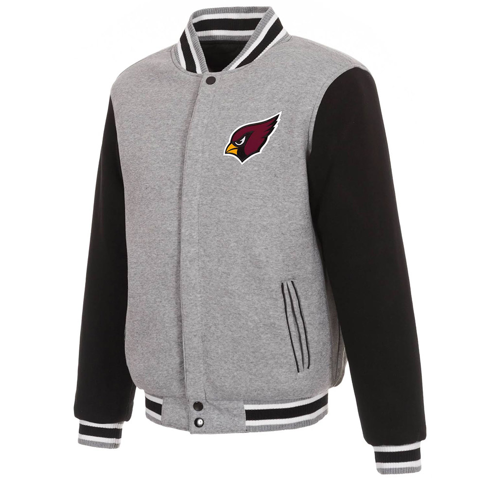 Gray/Black Arizona Cardinals Varsity Wool Jacket