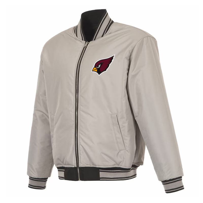 Arizona Cardinals Black/Gray Full-Zip Reversible Flight Jacket - Image 2