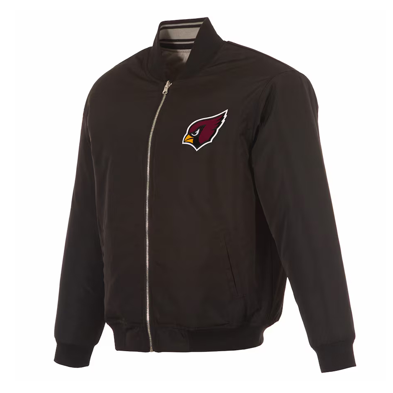 Arizona Cardinals Black/Gray Full-Zip Reversible Flight Jacket