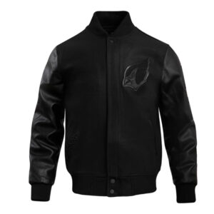 Arizona Cardinals Triple Black Varsity Wool/Leather Jacket