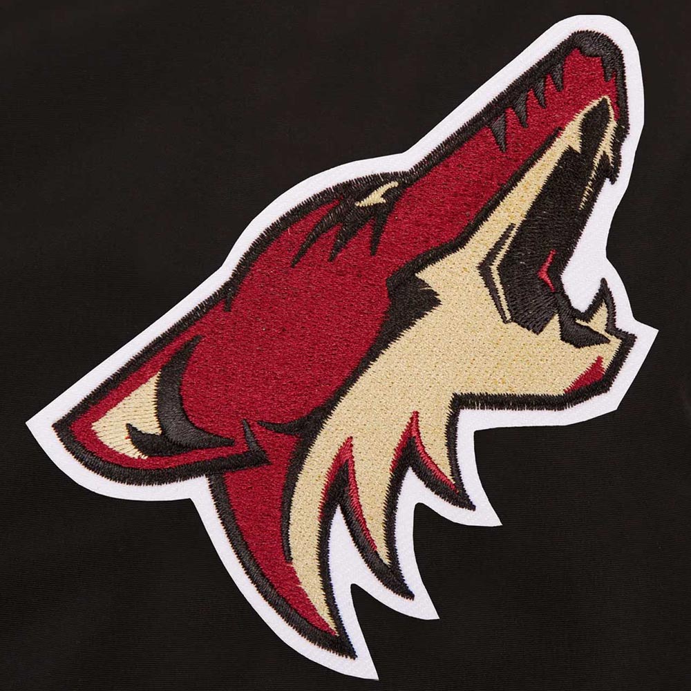 Black Arizona Coyotes Lightweight Nylon Bomber Jacket - Image 3