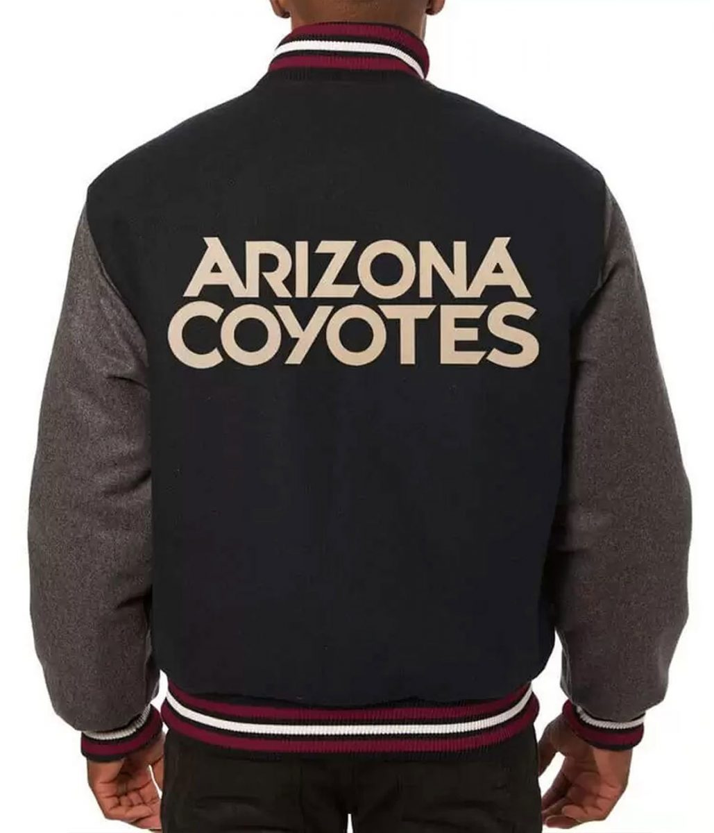 Two Tone Arizona Coyotes Varsity Wool Jacket - Image 2