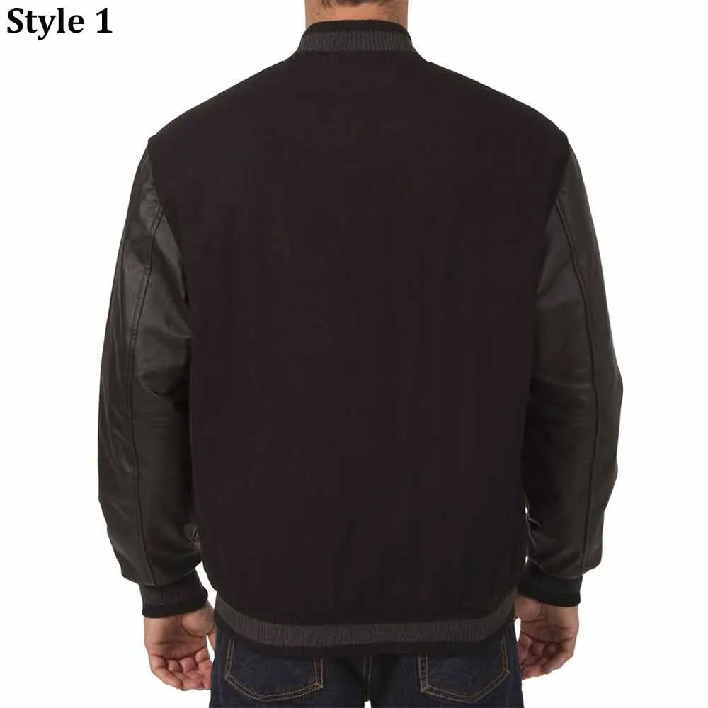 Arizona Coyotes Black Varsity Wool and Leather Jacket - Image 2