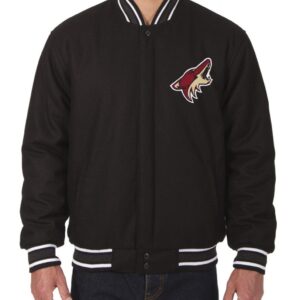 Arizona Coyotes Black Wool Varsity Jacket