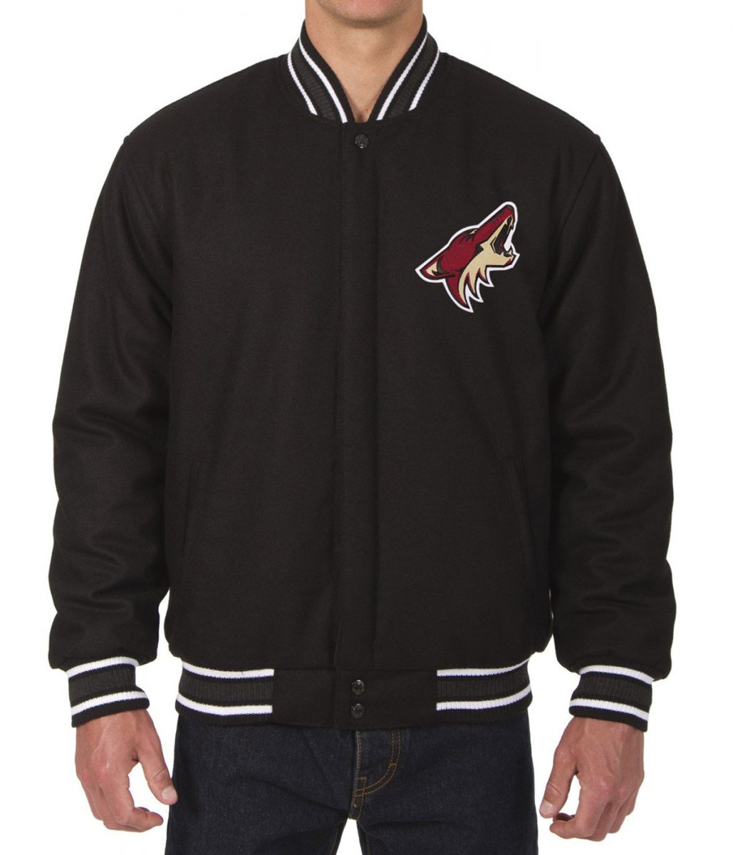 Arizona Coyotes Black Wool Varsity Jacket