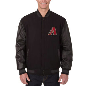 Arizona Diamondbacks Black Varsity Wool and Leather Jacket