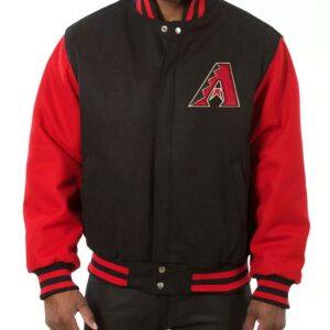 Arizona Diamondbacks Varsity Red and Black Wool Jacket