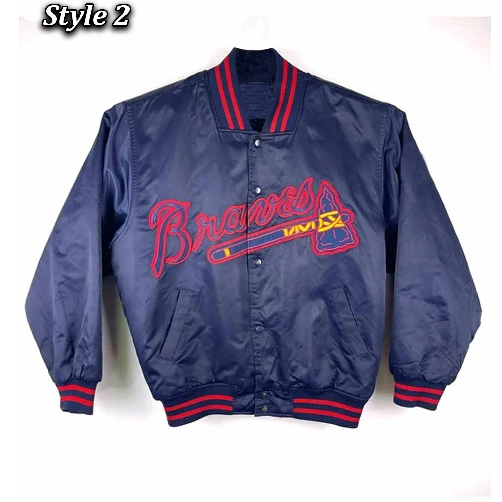 X Atlanta Braves Blue Bomber Jacket - Image 2