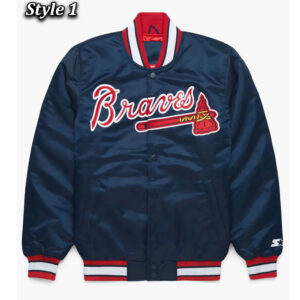 X Atlanta Braves Blue Bomber Jacket