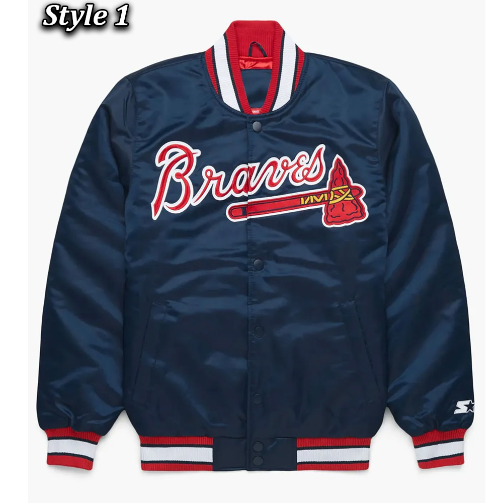 X Atlanta Braves Blue Bomber Jacket
