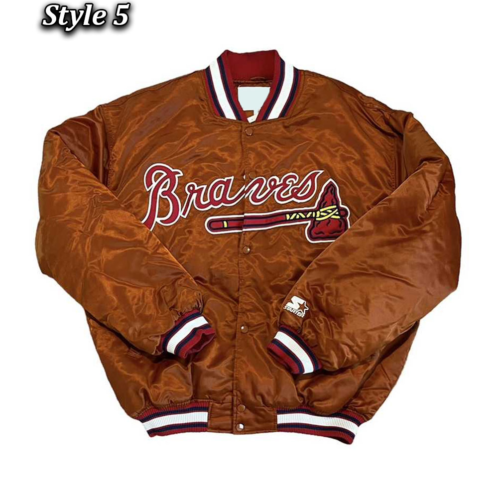 X Atlanta Braves Blue Bomber Jacket - Image 5
