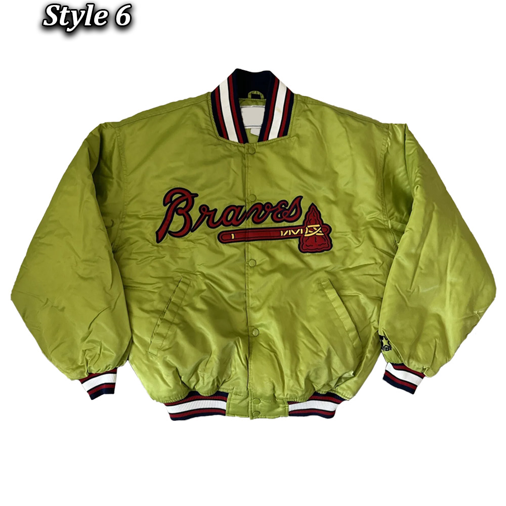 X Atlanta Braves Blue Bomber Jacket - Image 6