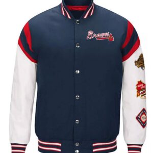 Atlanta Braves Home Team Commemorative Navy and White Jacket