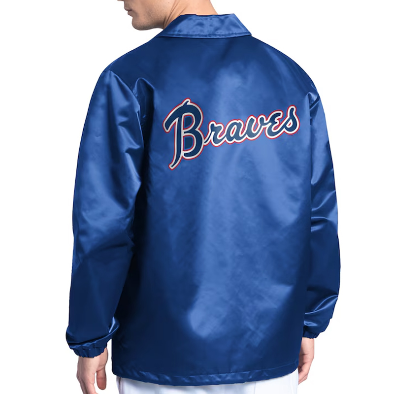 Atlanta Braves Point Man Coaches Royal Jacket - Image 2
