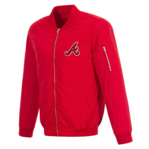 Atlanta Braves Bomber Red Nylon Jacket