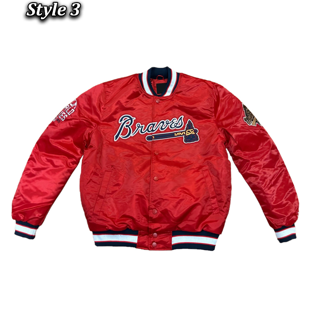 X Atlanta Braves Blue Bomber Jacket - Image 3