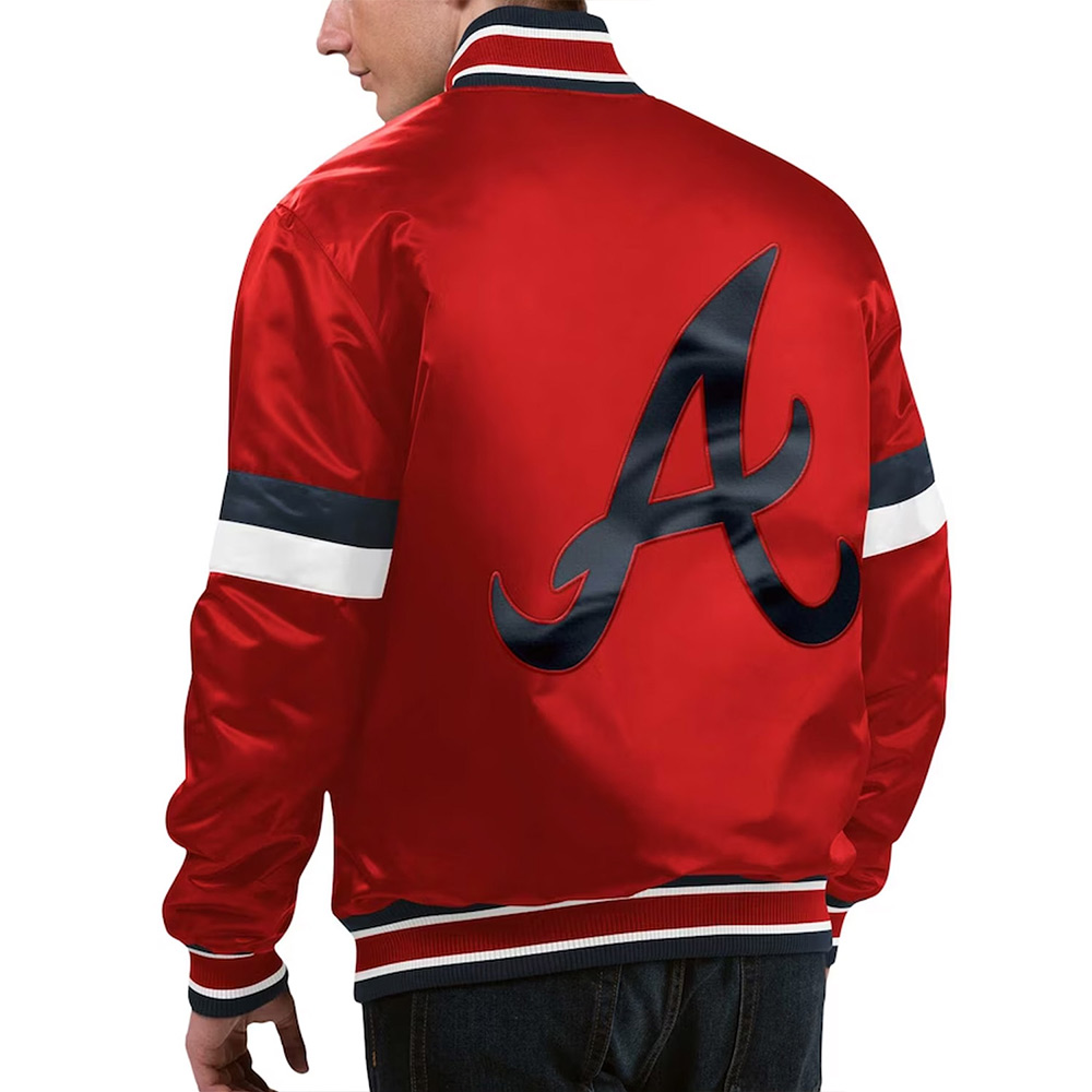 Atlanta Braves Red Home Game Varsity Satin Jacket - Image 2