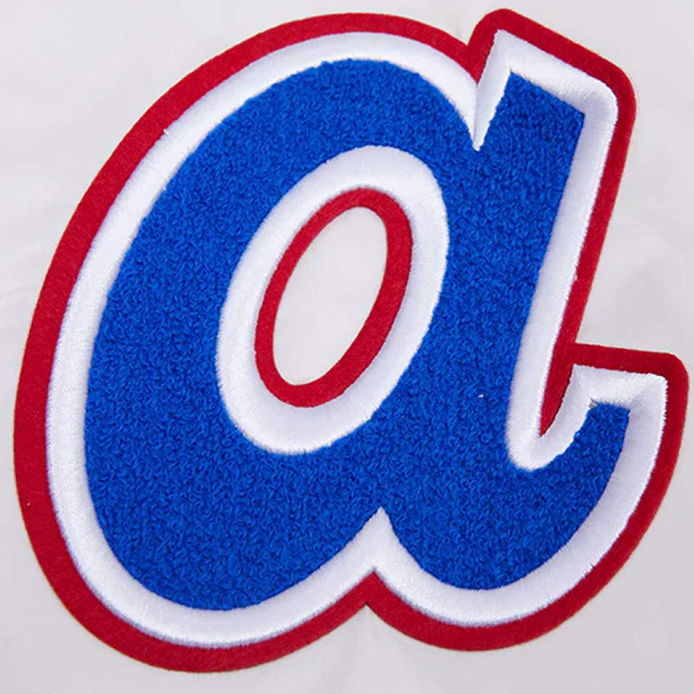 Atlanta Braves Retro Classic Rib White Satin Jacket - Image 5