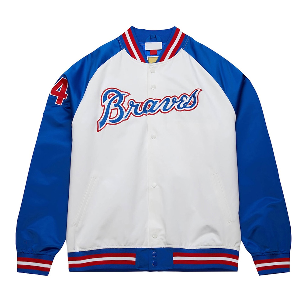 Atlanta Braves Royal and White Lightweight Satin Jacket