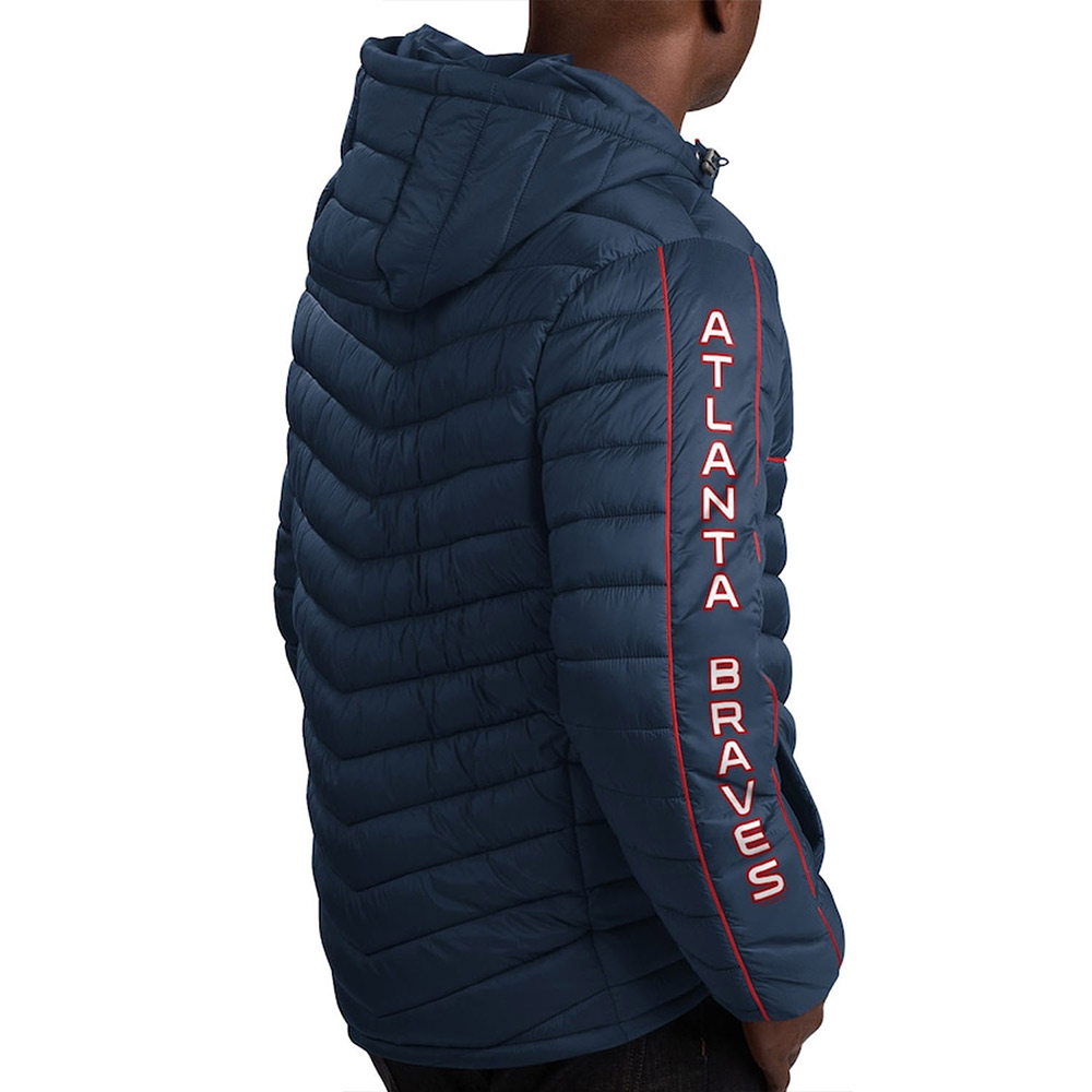 Splitter Soft Down Touch Atlanta Braves Navy Blue Puffer Jacket - Image 5