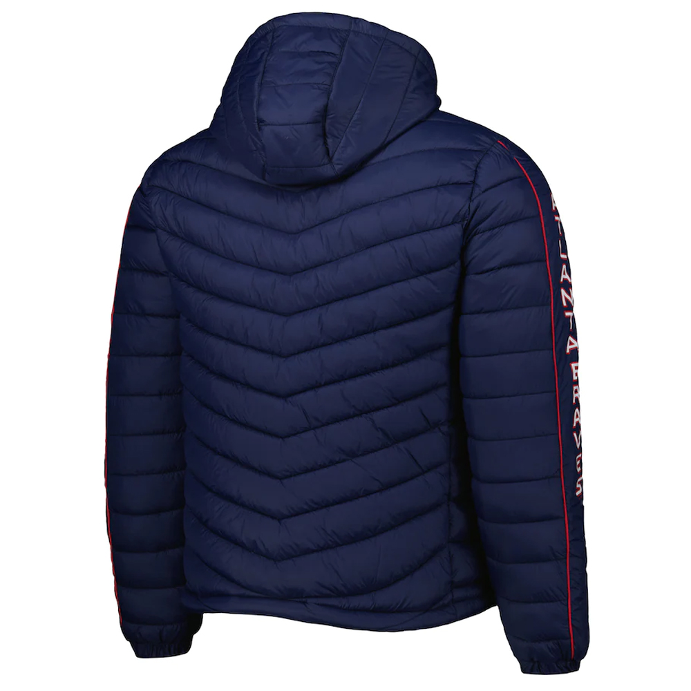 Splitter Soft Down Touch Atlanta Braves Navy Blue Puffer Jacket - Image 2