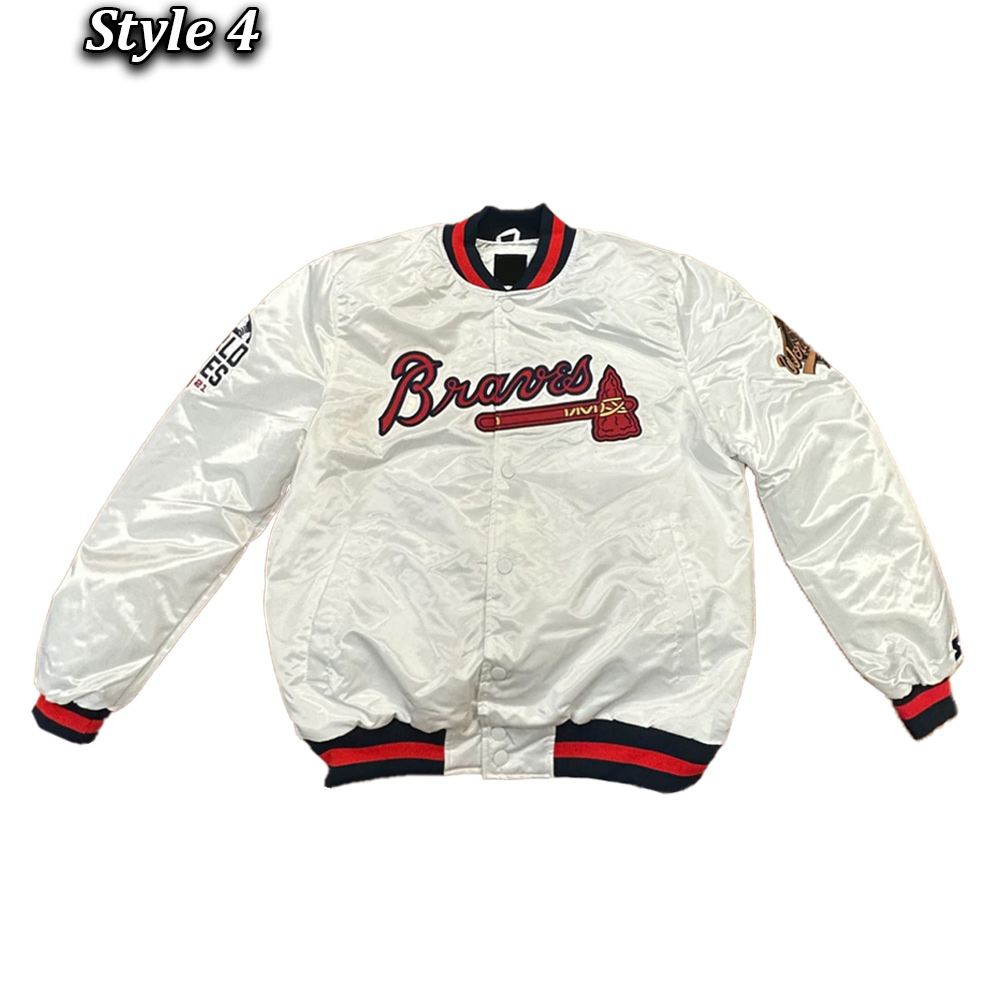 X Atlanta Braves Blue Bomber Jacket - Image 4
