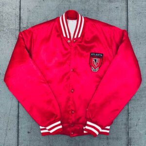 1990's Atlanta Falcons Red Satin Bomber Jacket